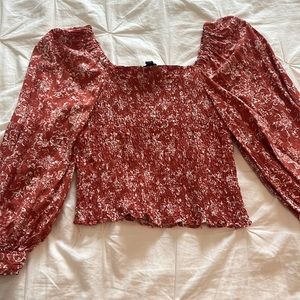 Fall Long Sleeve Blouse.  Tie detail on the arms